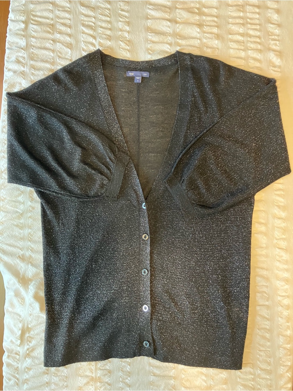 GAP Black Sparkle Button-Front Cardigan